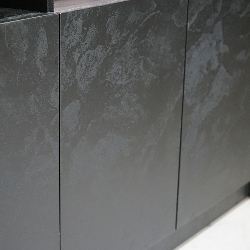 ARTO 157cm Black Concrete Credenza Cabinet - Modern TV Stand, Storage Console for Living Room, Bedroom & Office