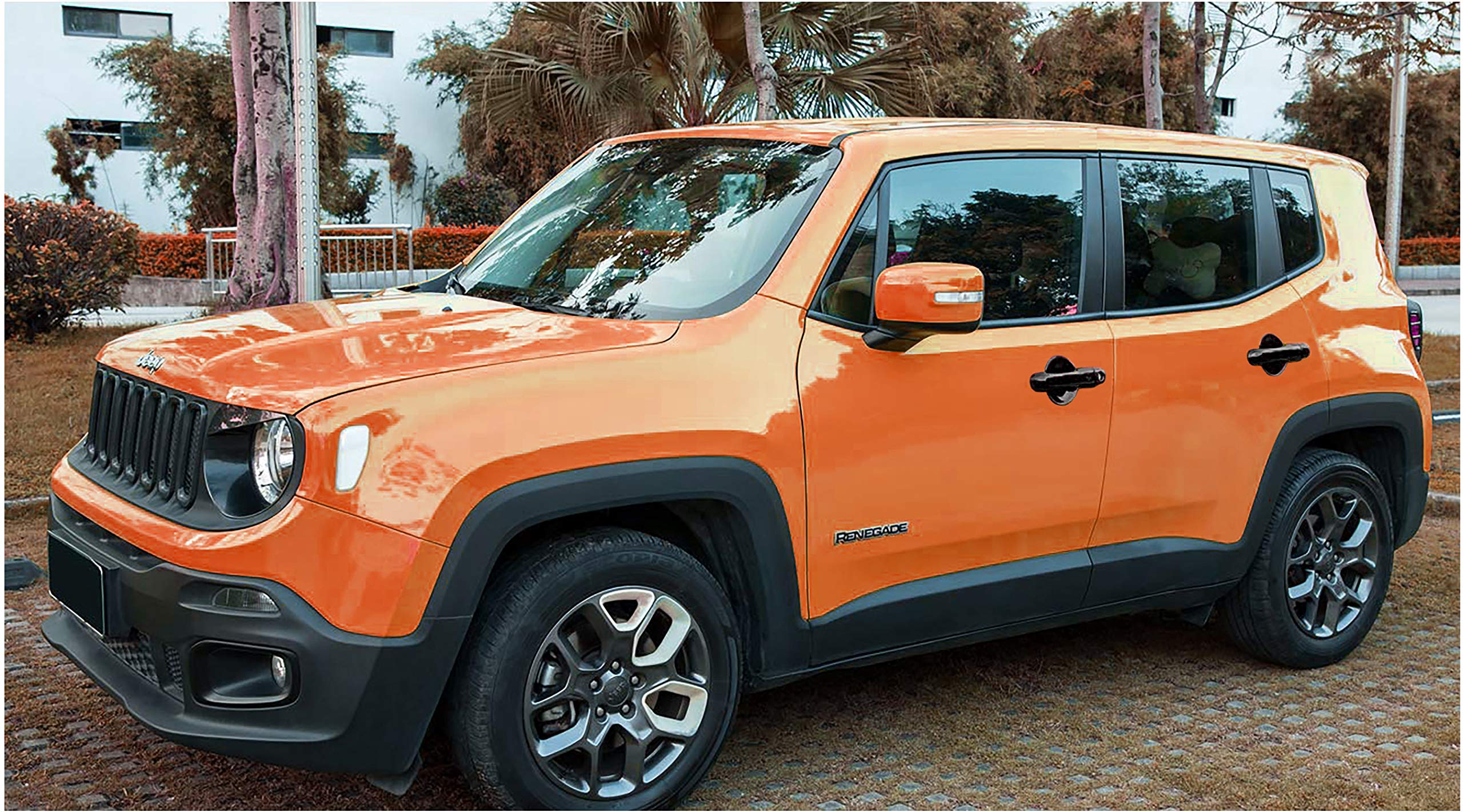 12-Piece Black Handle Cover with Smart Keyhole & Cup Bowl Cover Trim for Jeep Renegade - Interior Accessories for Car Protection & Style Upgrade