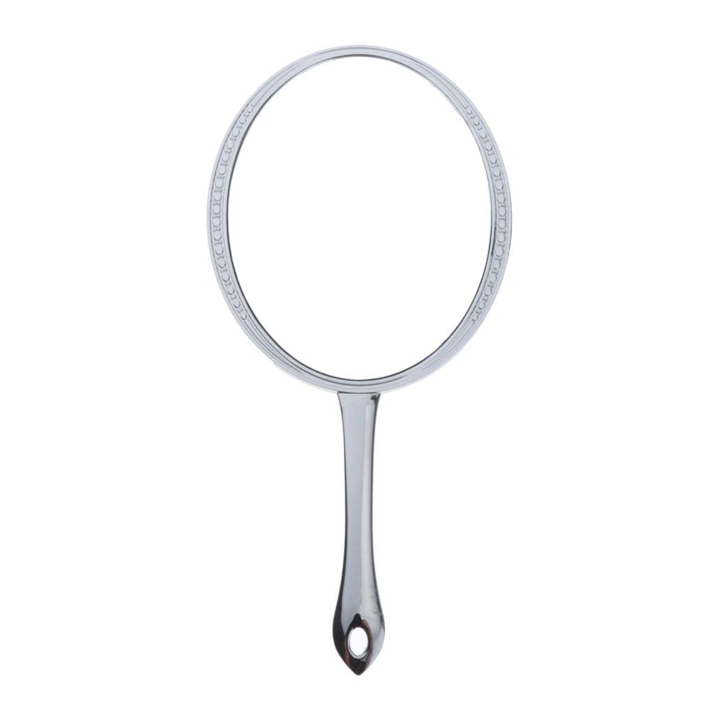 Losa 7-Inch Oval Handheld Makeup Mirror - Portable Travel Cosmetic Mirror with Magnification - Silver | Perfect for Home Vanity, Travel, and Professional Makeup Artists