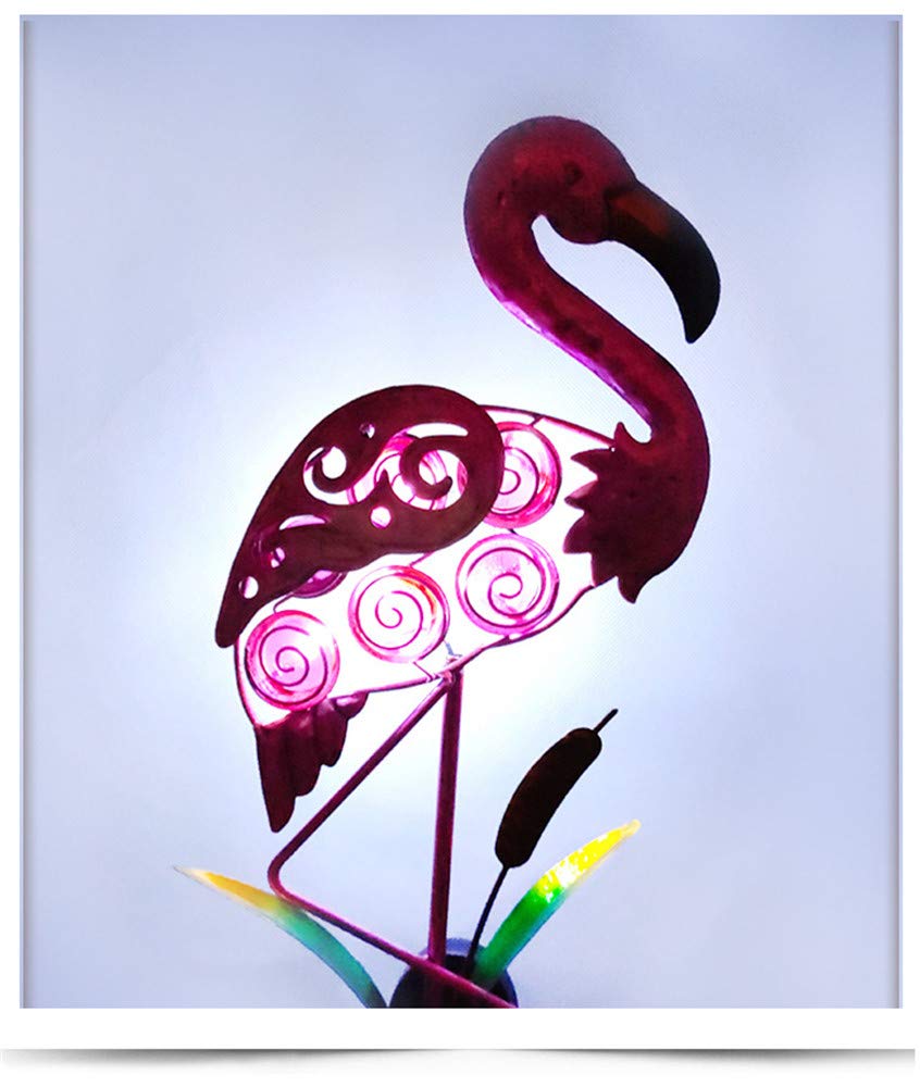 2 Pack Flamingo Solar Pathway Lights - Waterproof Outdoor Garden Stake Lights with Warm White LED for Lawn, Patio, Courtyard - Perfect for Landscape Lighting, Walkway Decoration, and Backyard Ambience