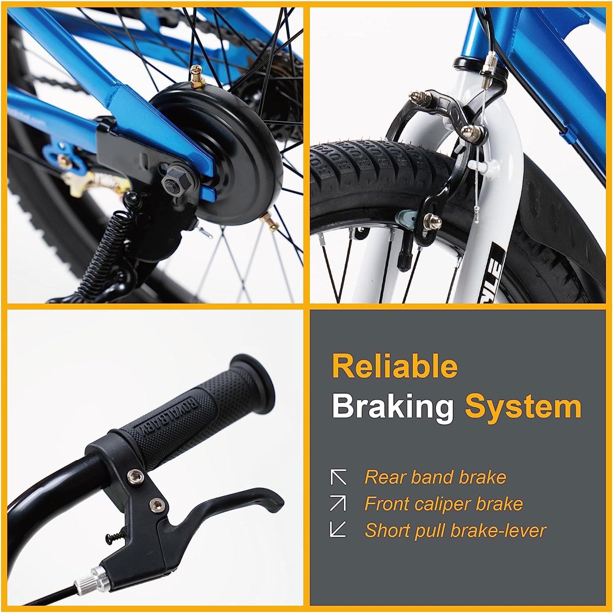 RoyalBaby Kids Bike 12-20 Inch - EZ Balance to Pedal Transition Bicycle with Dual Handbrake for Boys & Girls Ages 3-10 | Perfect for Learning to Ride, Backyard Fun & Neighborhood Adventures