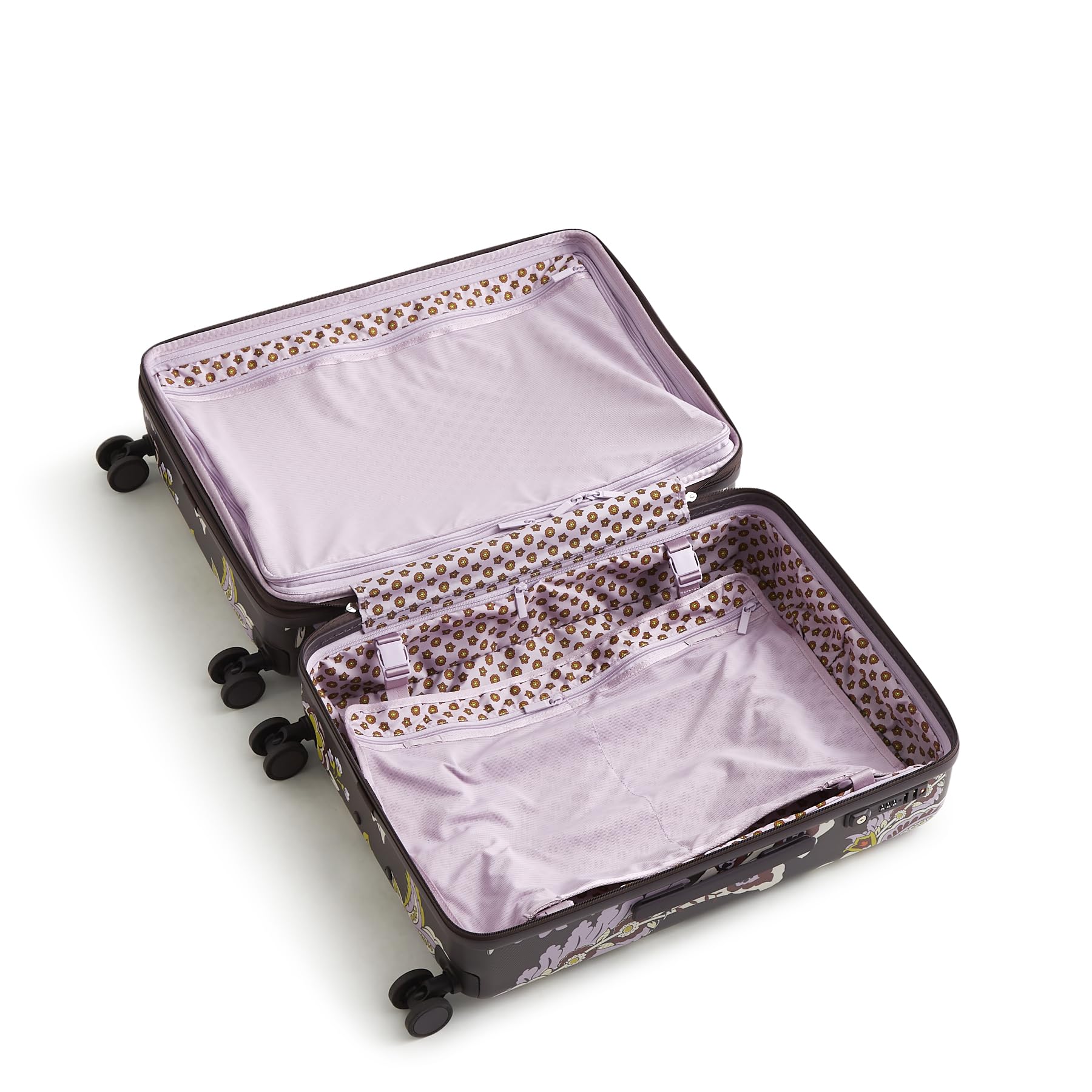 Vera Bradley Women's 3-Piece Hardside Luggage Set - Subtle Bouquet Floral Pattern | Lightweight Spinner Suitcase for Travel, Business Trips & Weekend Getaways