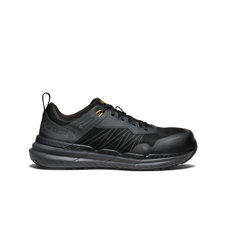 Men's Speedworks Carbon Toe Work Sneakers - Black/Steel Grey | Slip-Resistant Safety Shoes for Construction, Warehouse & Industrial Work