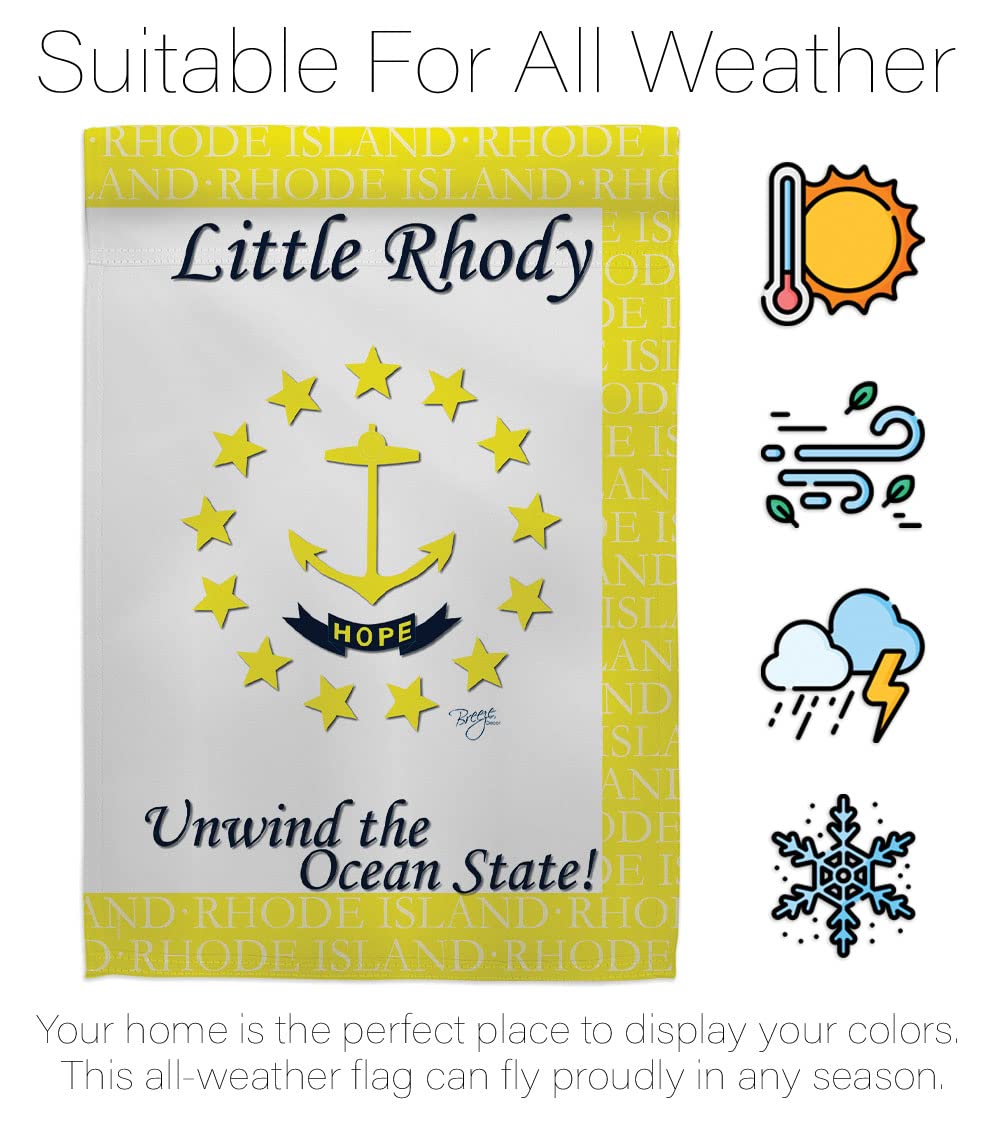 Rhode Island Americana House Flag Set 28x40