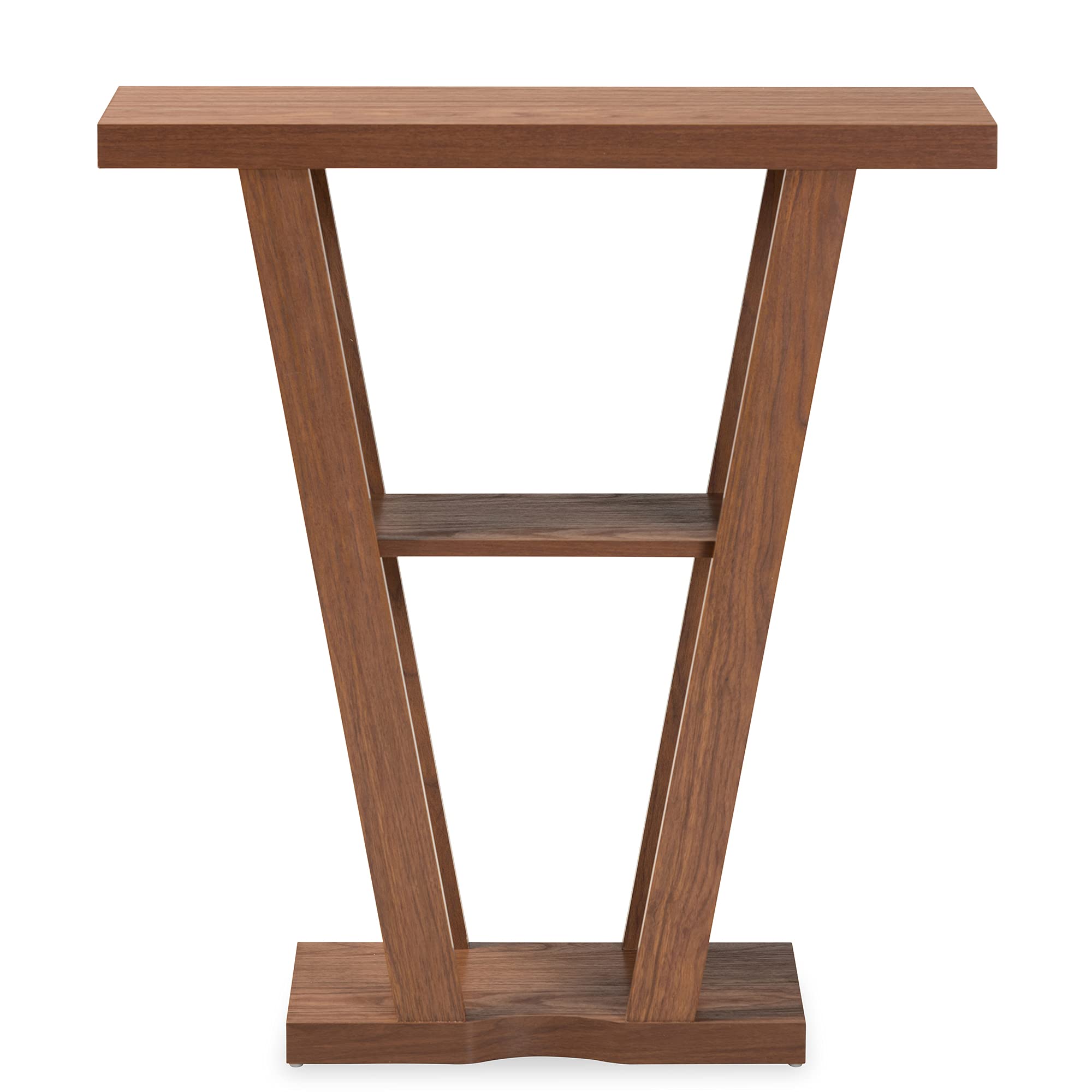 Baxton Studio Boone Console Table - Solid Wood Entryway Table, Walnut Brown Finish - Perfect for Hallway, Living Room & Home Decor