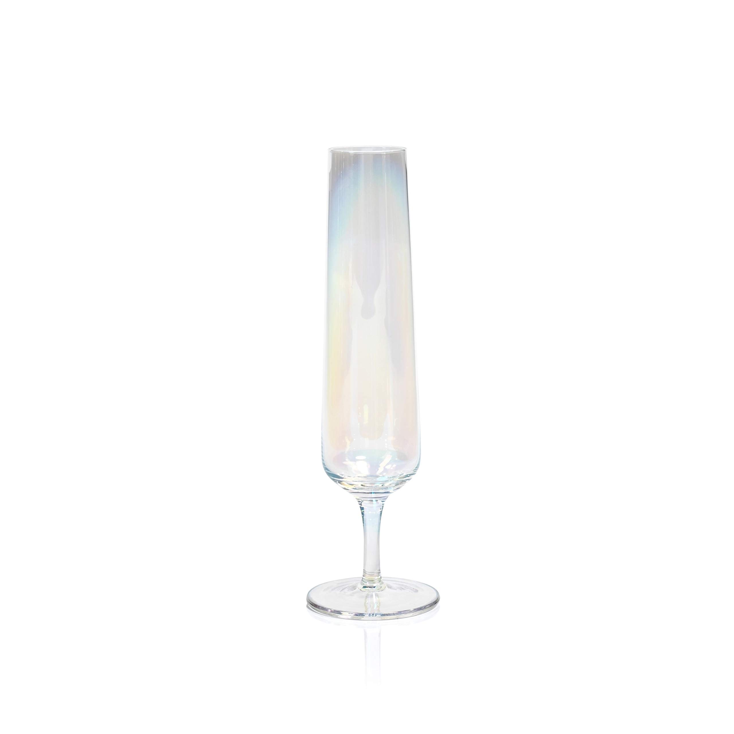 Set of 6 Iridescent Champagne Flutes - 9.25