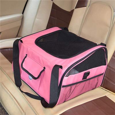 Portable Pet Travel Carrier Bag - Foldable Dog & Cat Car Seat Carrier, Fashionable Pet Tote for Travel, Hiking, Walking & Outdoor Adventures - Perfect for Road Trips, Vet Visits & Daily Commutes
