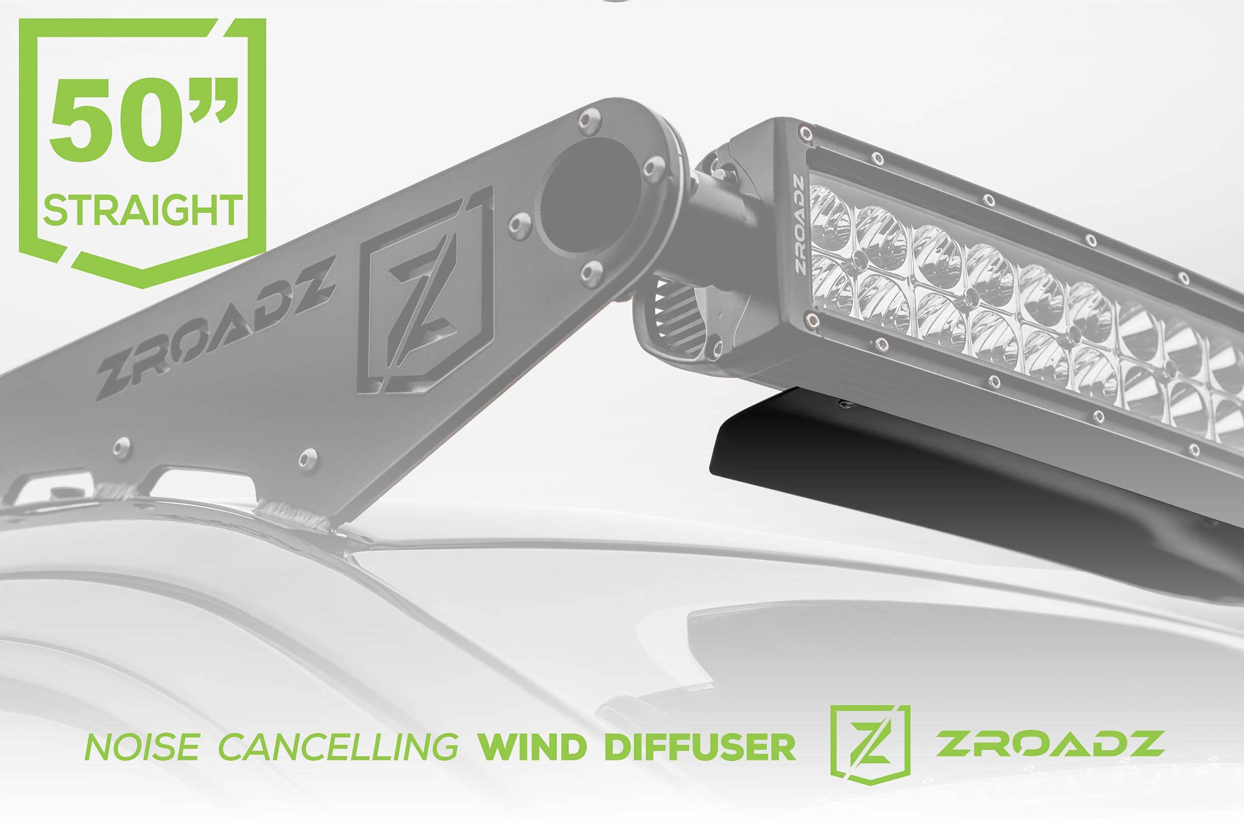 50 Inch Straight Double Row LED Light Bar Noise Cancelling Wind Diffuser - Black Aluminum Alloy for Off-Road Trucks & SUVs (Z330050S) | Perfect for Jeep Wrangler, Ford Raptor & Outdoor Adventures