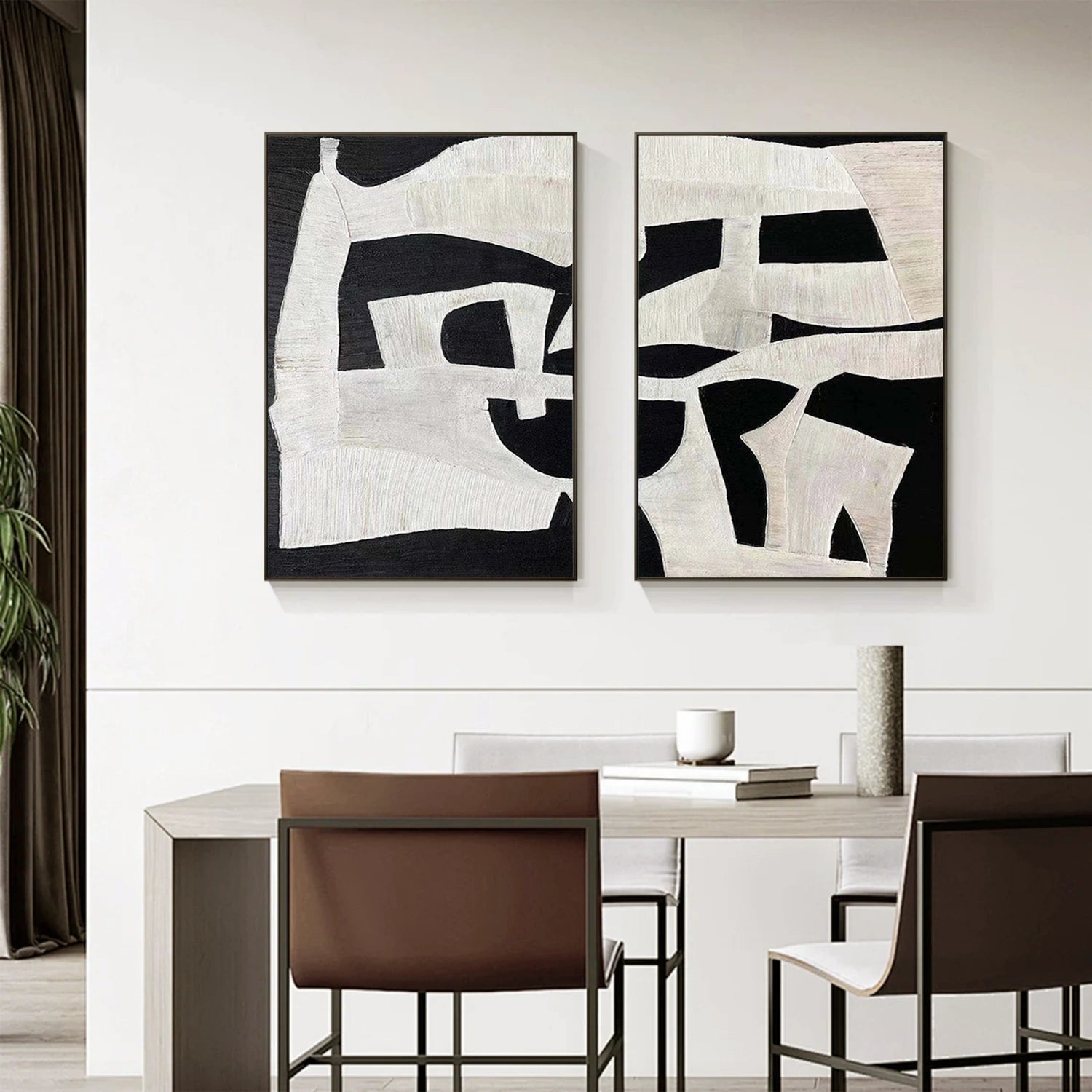 Abstract Tranquility Set of 2 Modern Canvas Wall Art - Minimalist Home Decor for Living Room, Bedroom & Office - #WS022