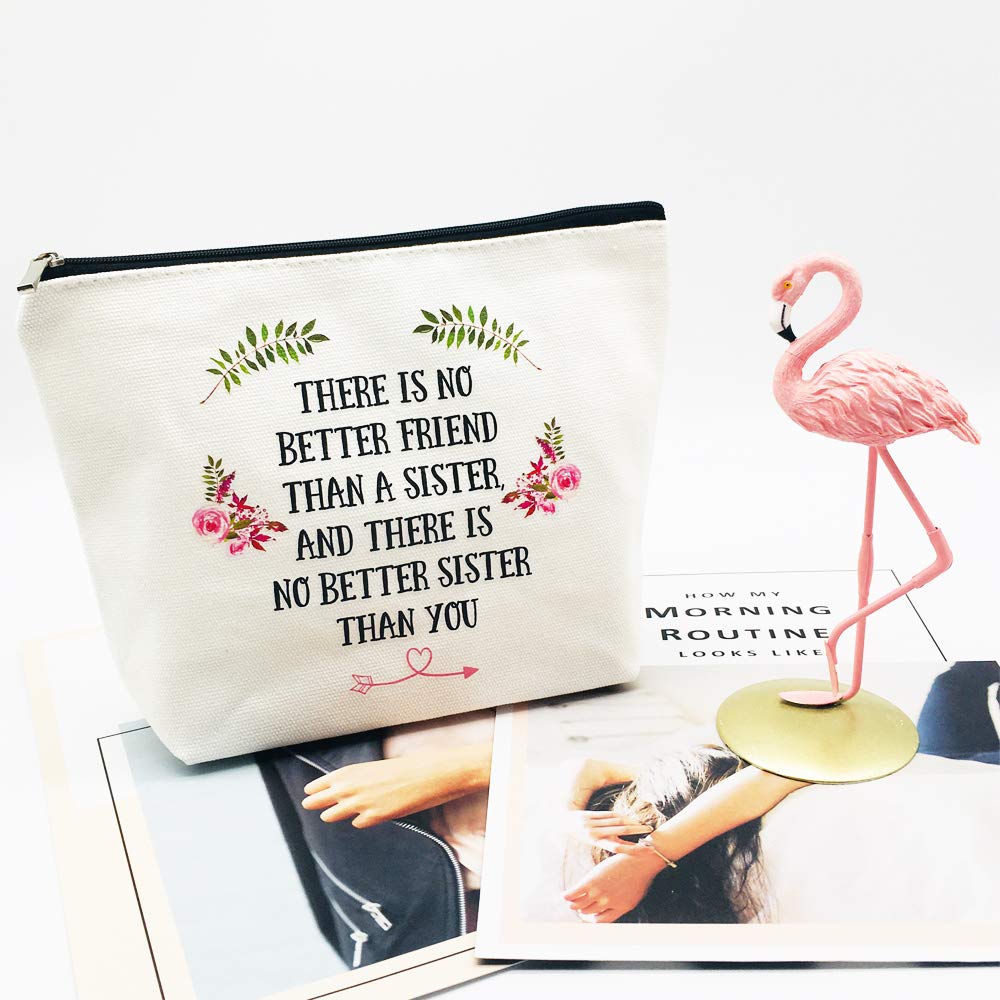 Best Sister Like Friend Makeup Bag - Cute Cosmetic Pouch for Women - Perfect Gift for Sisters, Best Friends & Bridesmaids - Great for Travel, Parties & Everyday Use