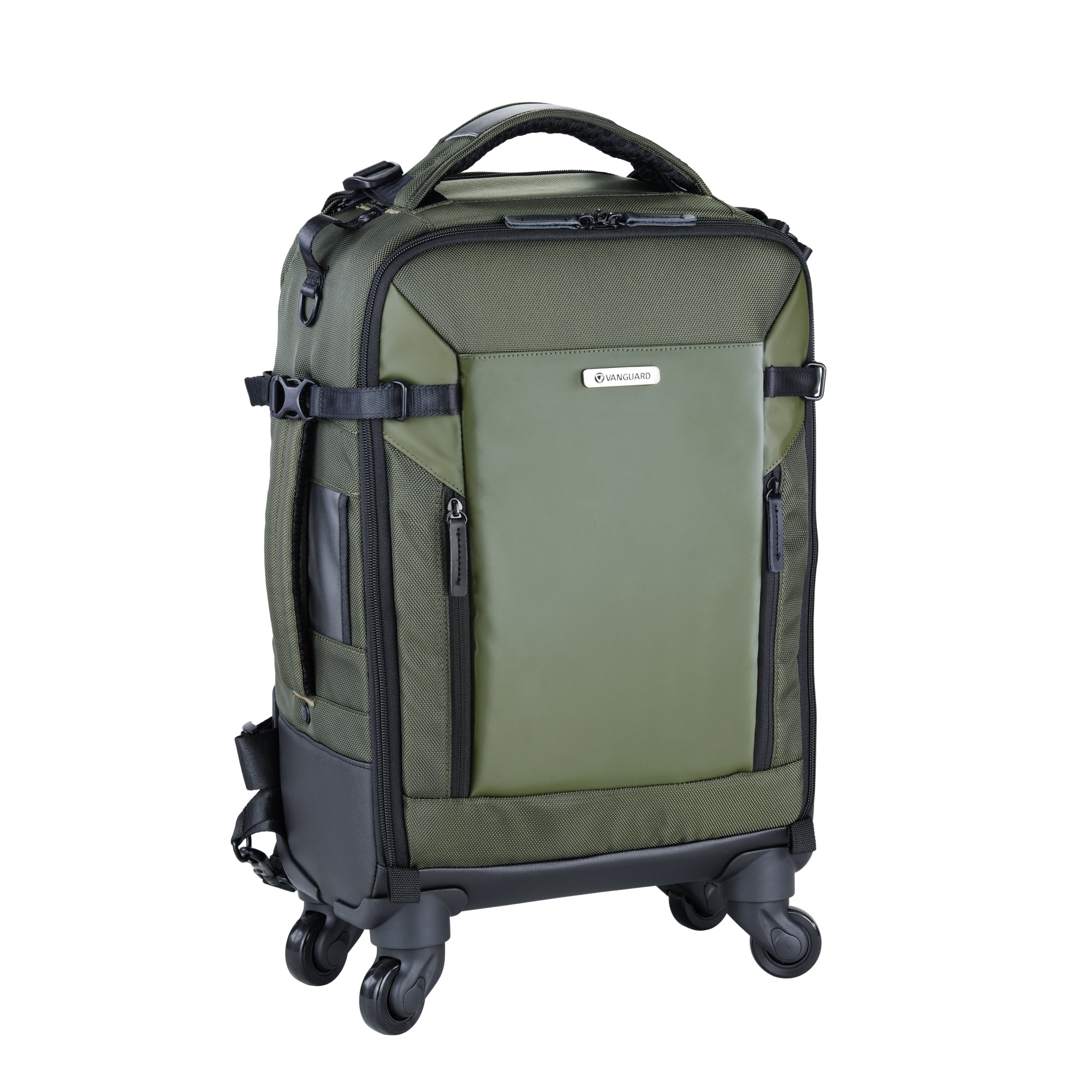VEO SELECT 55BT GR Trolley Backpack - Waterproof Travel Backpack with Wheels & Shoulder Straps, Green - Perfect for Air Travel, Business Trips & Outdoor Adventures