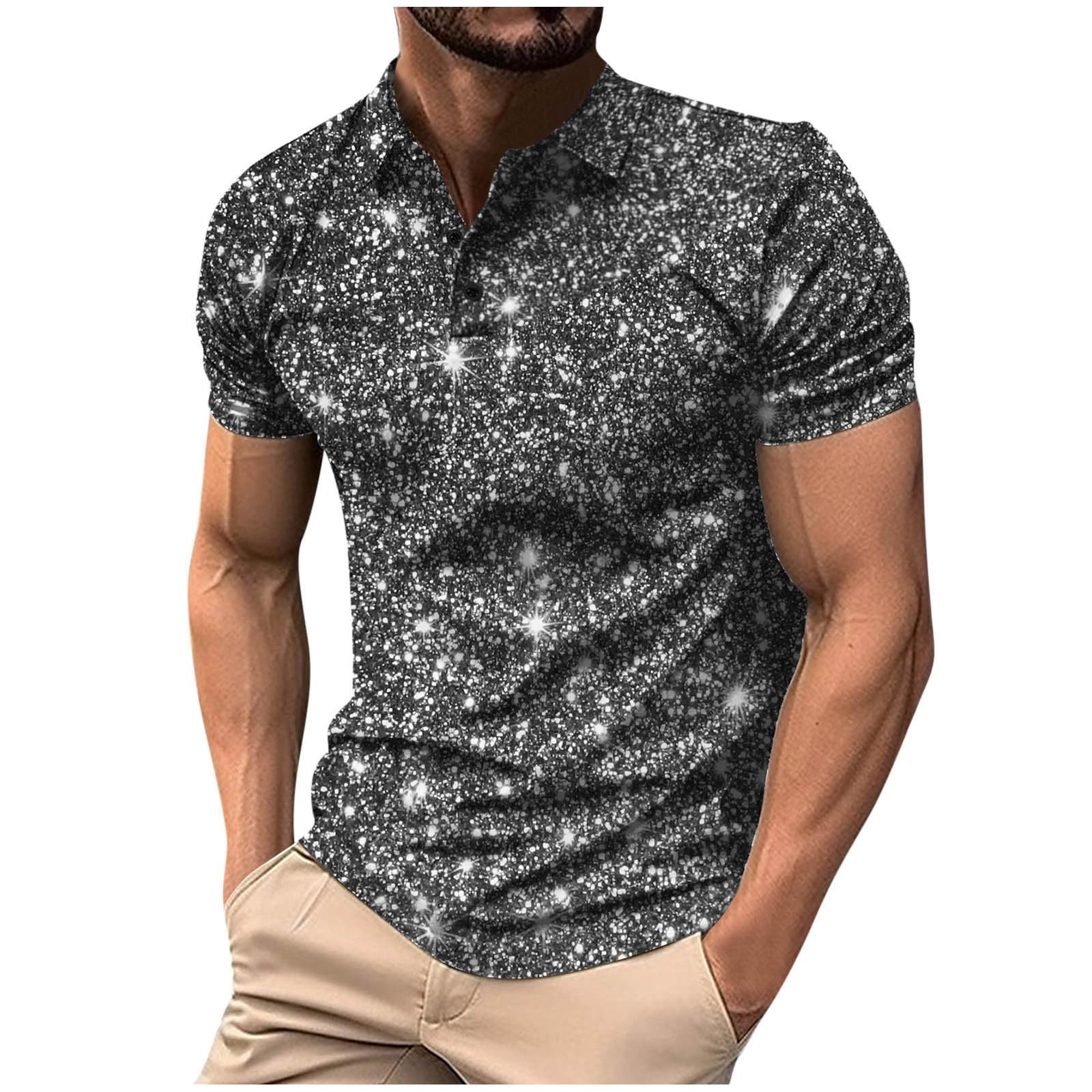 Men's Printed Polo Shirts | Short Sleeve Casual T-Shirts | Summer Golf & Work Wear | Breathable Fashion Top for Office, Golf & Outdoor Activities 2024