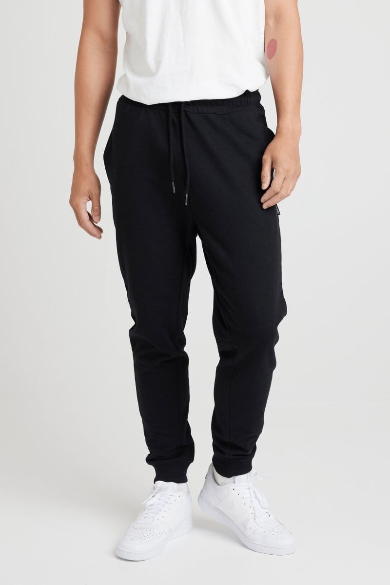 INSPORT Men's Slim Fit Black Track Pants - Lightweight, Comfortable Joggers for Running, Gym & Casual Wear