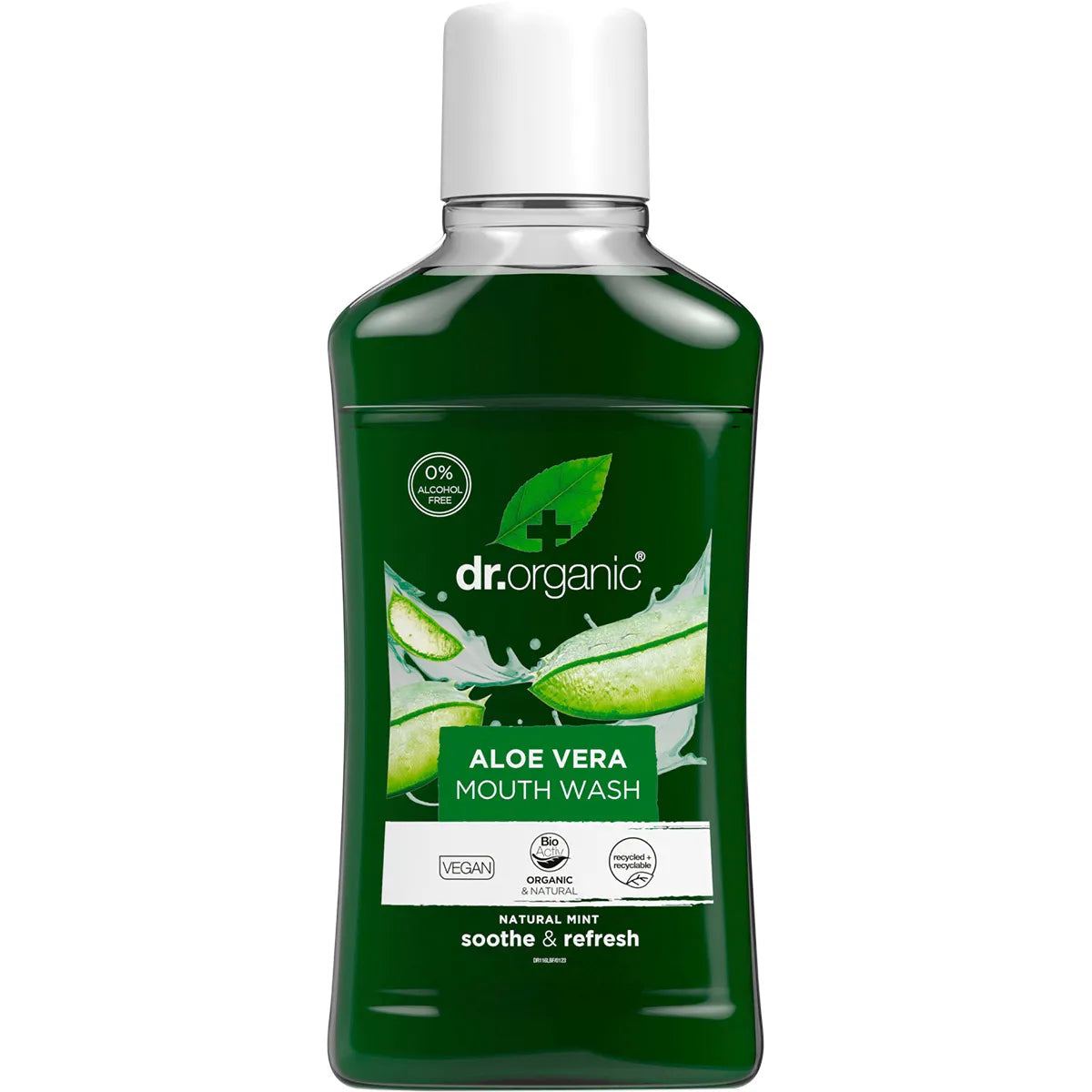Organic Aloe Vera Mouthwash by Dr Organic - Natural & Alcohol-Free for Fresh Breath & Healthy Gums - Perfect for Daily Oral Care & Travel