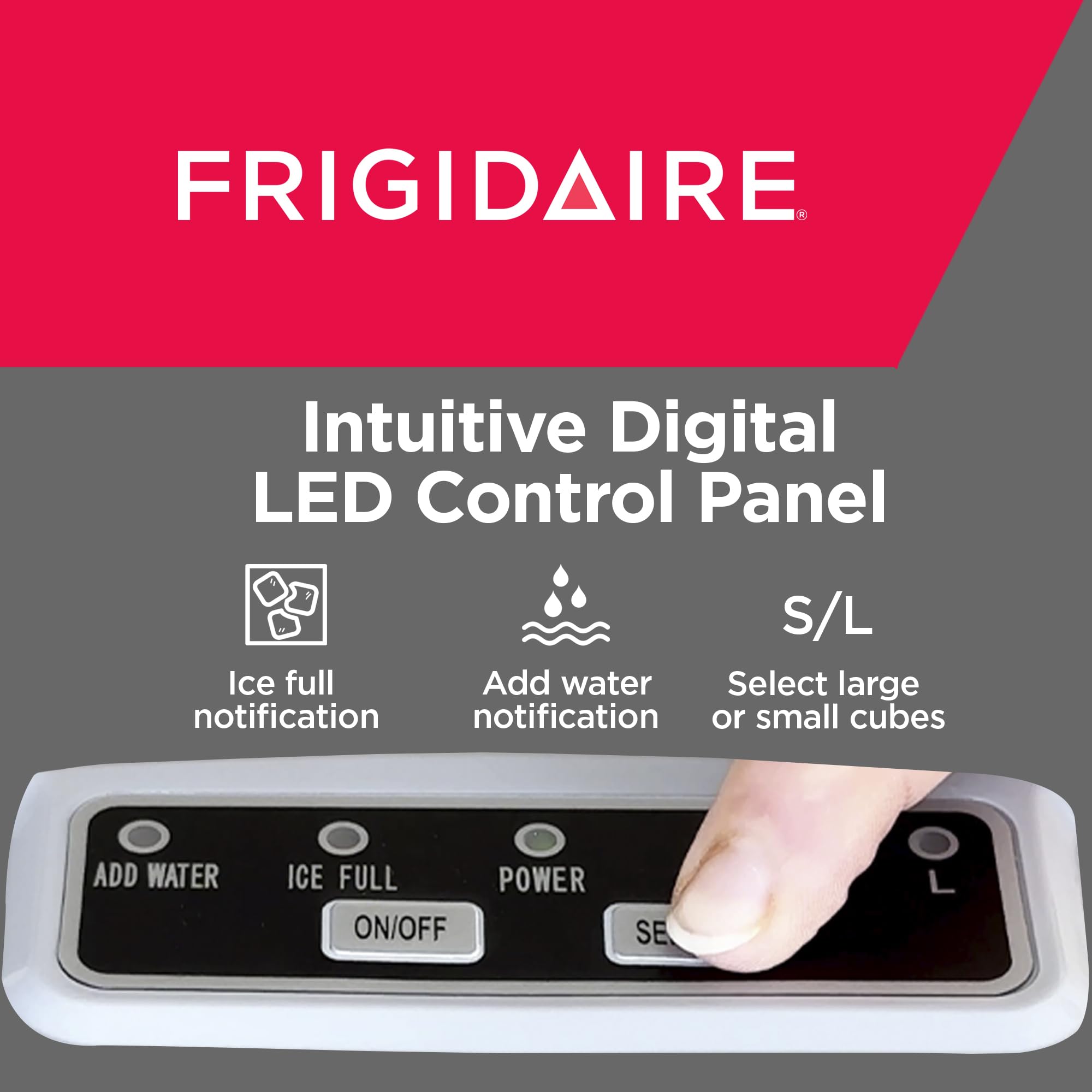Frigidaire EFIC189-Silver 26 lb Per Day Portable Ice Maker Machine - Compact Countertop Ice Cube Maker for Home, Office, Bar, Party & RV - Silver