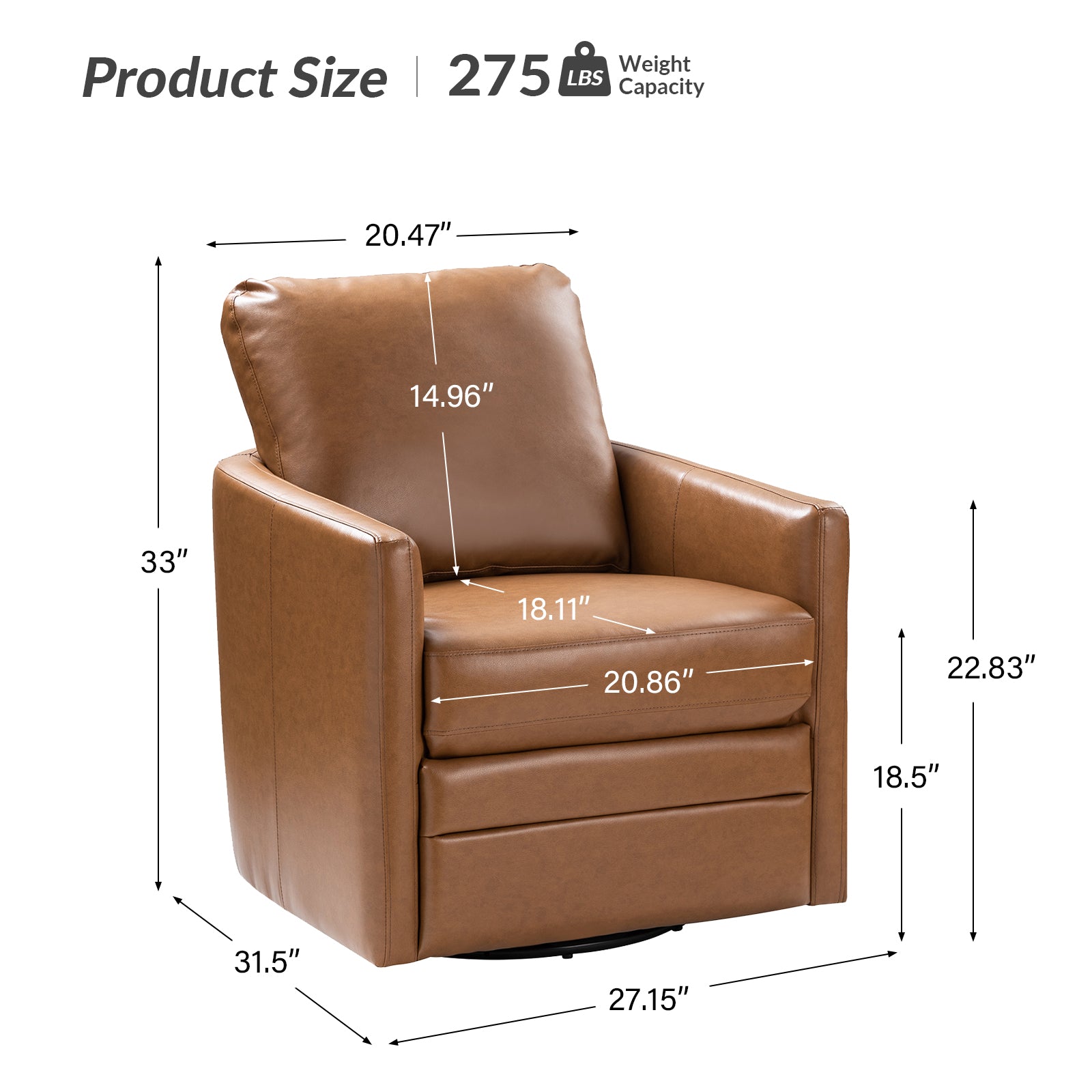 Aurora Swivel Chair - 360 Degree Rotating Modern Office Chair with Ergonomic Design for Home & Workspace Comfort