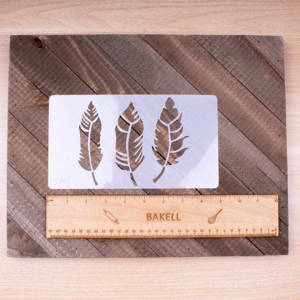 9x5 Feather Stencil Set for DIY Crafts, Wall Art, and Home Decor - Reusable Painting Templates for Wood, Fabric, and Canvas Projects
