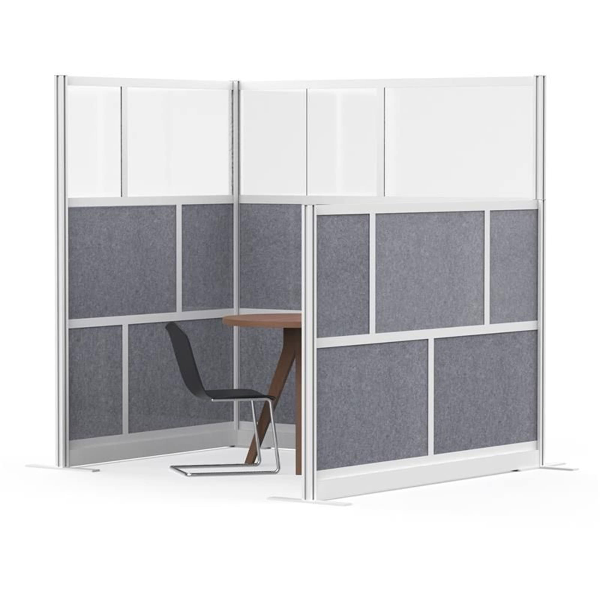LUXOR MW-5370-FCG Modular Wall Room Divider System - Silver Frame, 53