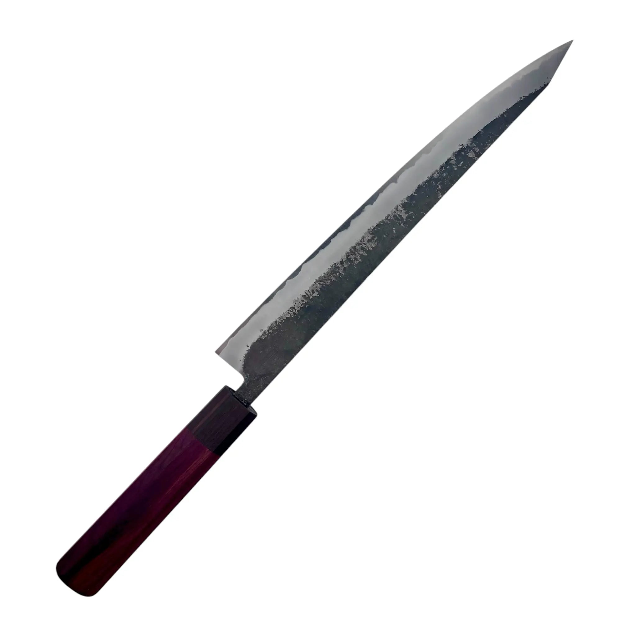 Premium Japanese Sujihiki Knife 270mm - Handcrafted White #2 Steel Blade with Rosewood Handle, Kurouchi Finish - Perfect for Slicing Sashimi, Roasts & Delicate Meats