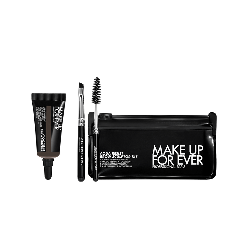 Aqua Resist Brow Sculptor Kit - Waterproof Eyebrow Pencil & Powder Set (Dark Brown) - Perfect for All-Day Wear, Gym, Swimming & Outdoor Activities