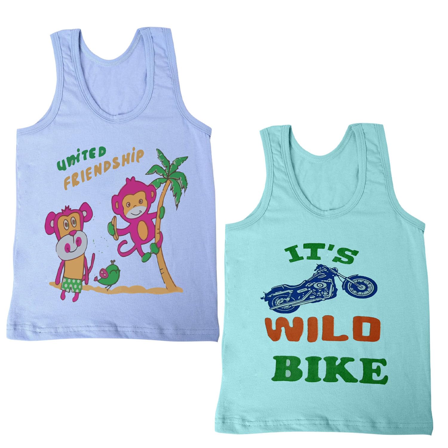Newborn Baby Pure Cotton Printed Innerwear Vest - Unisex Sleeveless Undershirt for Boys & Girls | Soft Breathable Comfort | Perfect for Daily Wear, Sleepwear & Layering (Multicolor)