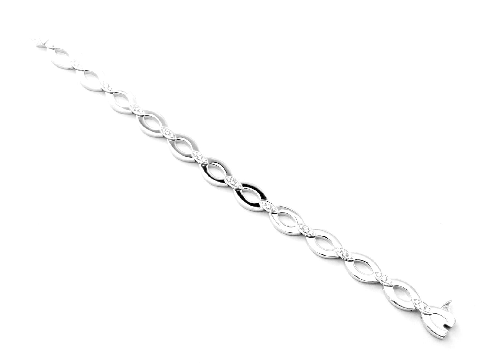 Authentic Cartier 18K White Gold Diamond Diadea Link Bracelet with Certificate - Luxury Jewelry Gift for Women, Anniversary & Special Occasions