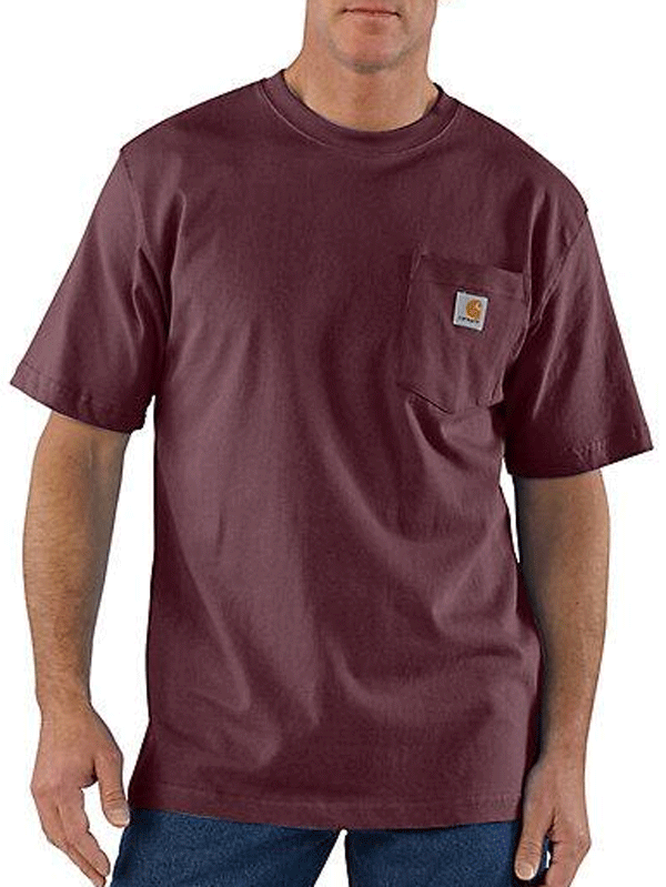 Carhartt K87 PRT Men's Loose Fit Heavyweight Short Sleeve Pocket T-Shirt - Durable Workwear for Construction, Outdoor & Casual Wear