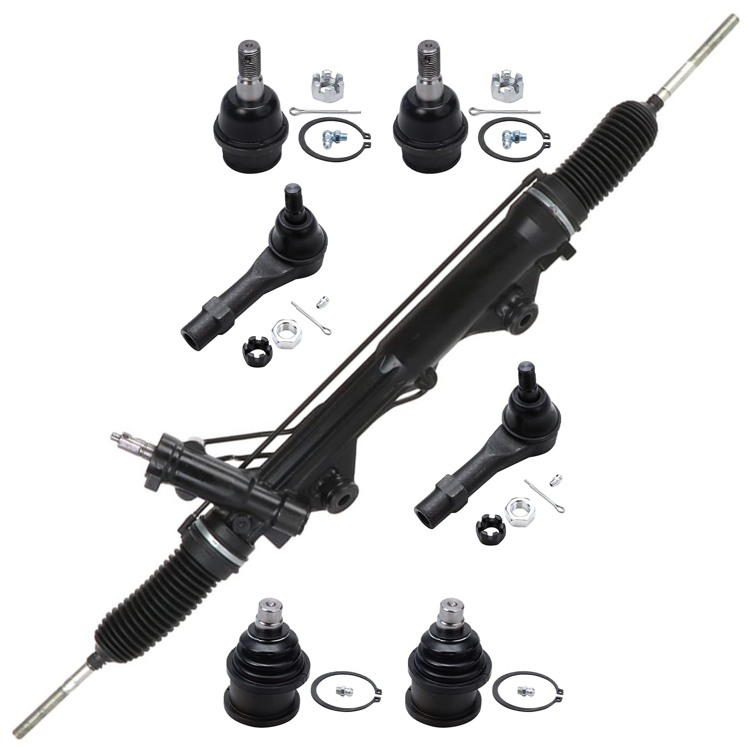 Detroit Axle - Power Steering Rack & Pinion Kit with Front Ball Joints & Outer Tie Rod Ends for Ford Explorer, Ranger, Mazda B2500/B3000/B4000, Mercury Mountaineer - Complete Replacement for Smooth Steering & Enhanced Control on Rough Roads & Off-Road Adventures