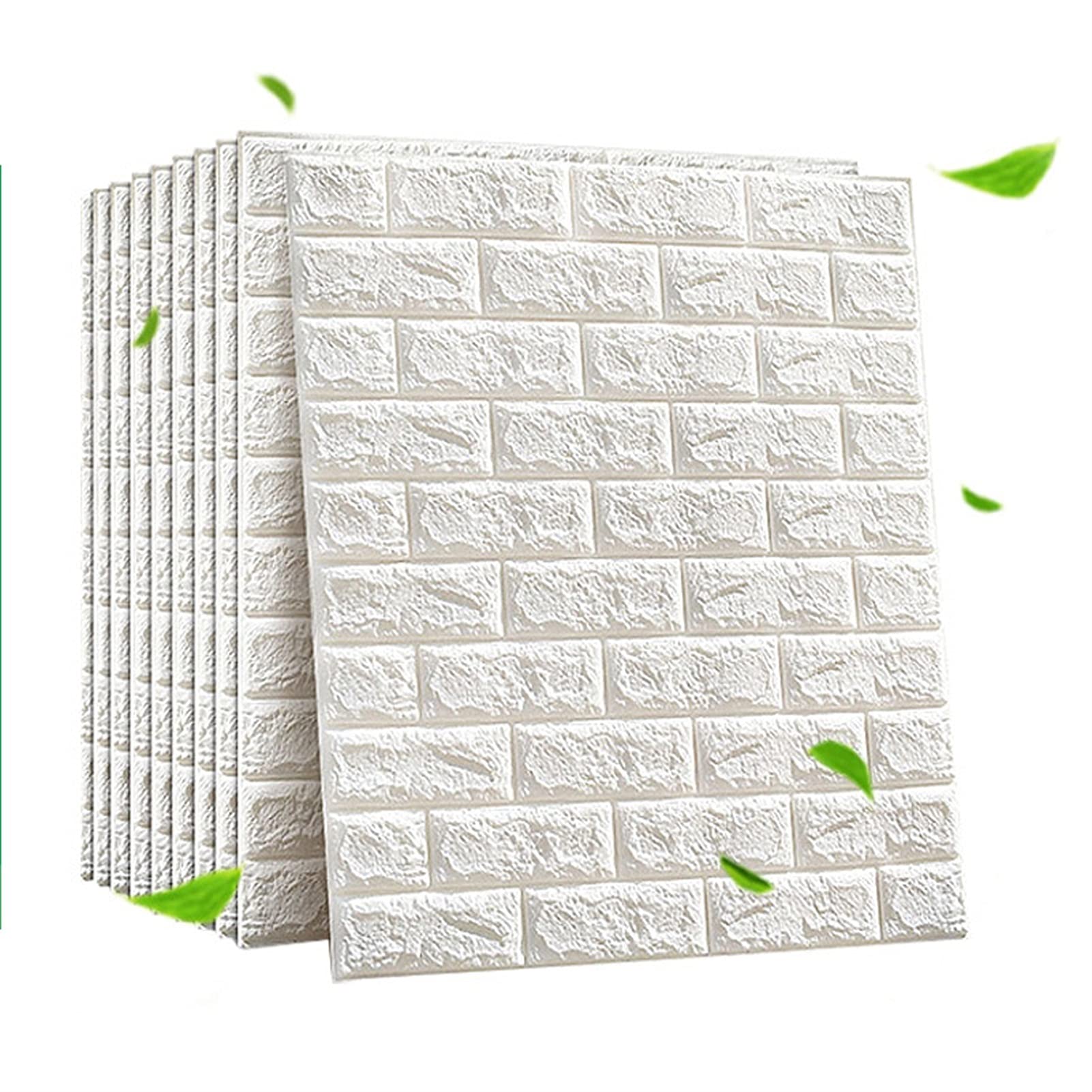 3D Brick Wall Stickers - Peel and Stick Faux Foam Brick Wallpaper (10/20pcs) - Self-Adhesive 3D Wall Panels for Living Room, Bedroom & Office Decor - Easy DIY Home Improvement - 70x77cm - Perfect for Accent Walls and Photo Backdrops