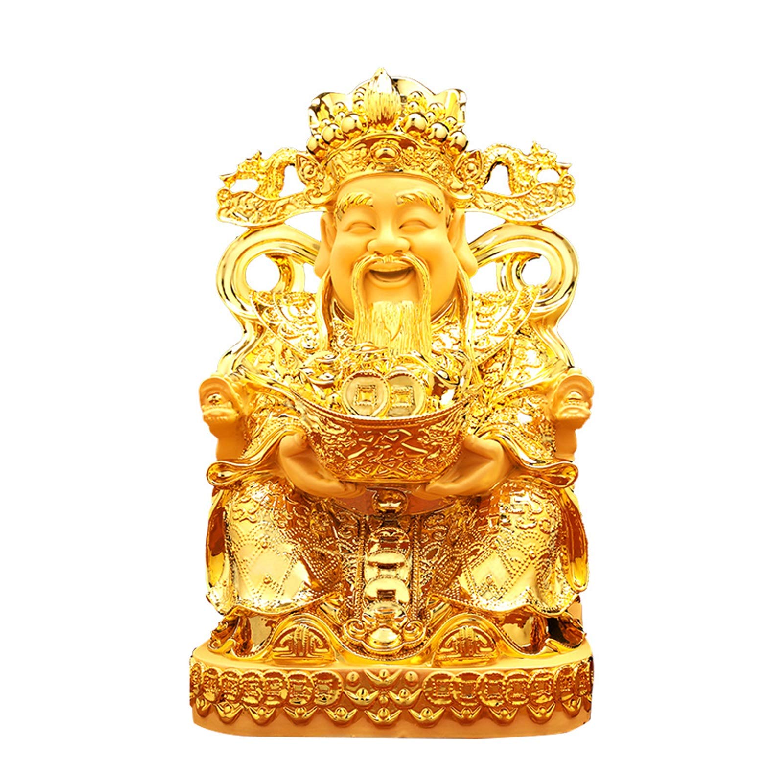 CHENXIANGTA8 Feng Shui Buddha Statue - Chinese God of Fortune & Prosperity Charm for Home Decor, Wealth Attraction & Good Luck - Small Size - Perfect for Living Room, Office, or Garden Decor