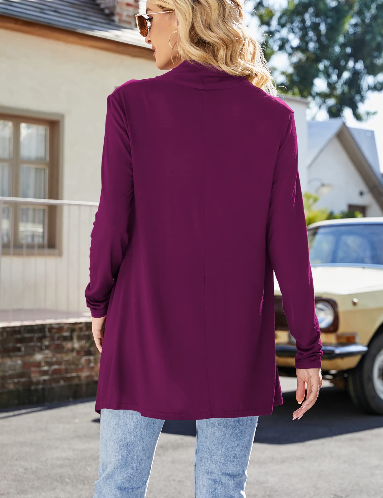 Women's Lightweight Draped Front Open Cardigan Sweater - Long Sleeve Casual Duster for Fall & Winter Layering | Perfect for Office, Date Night and Weekend Outfits