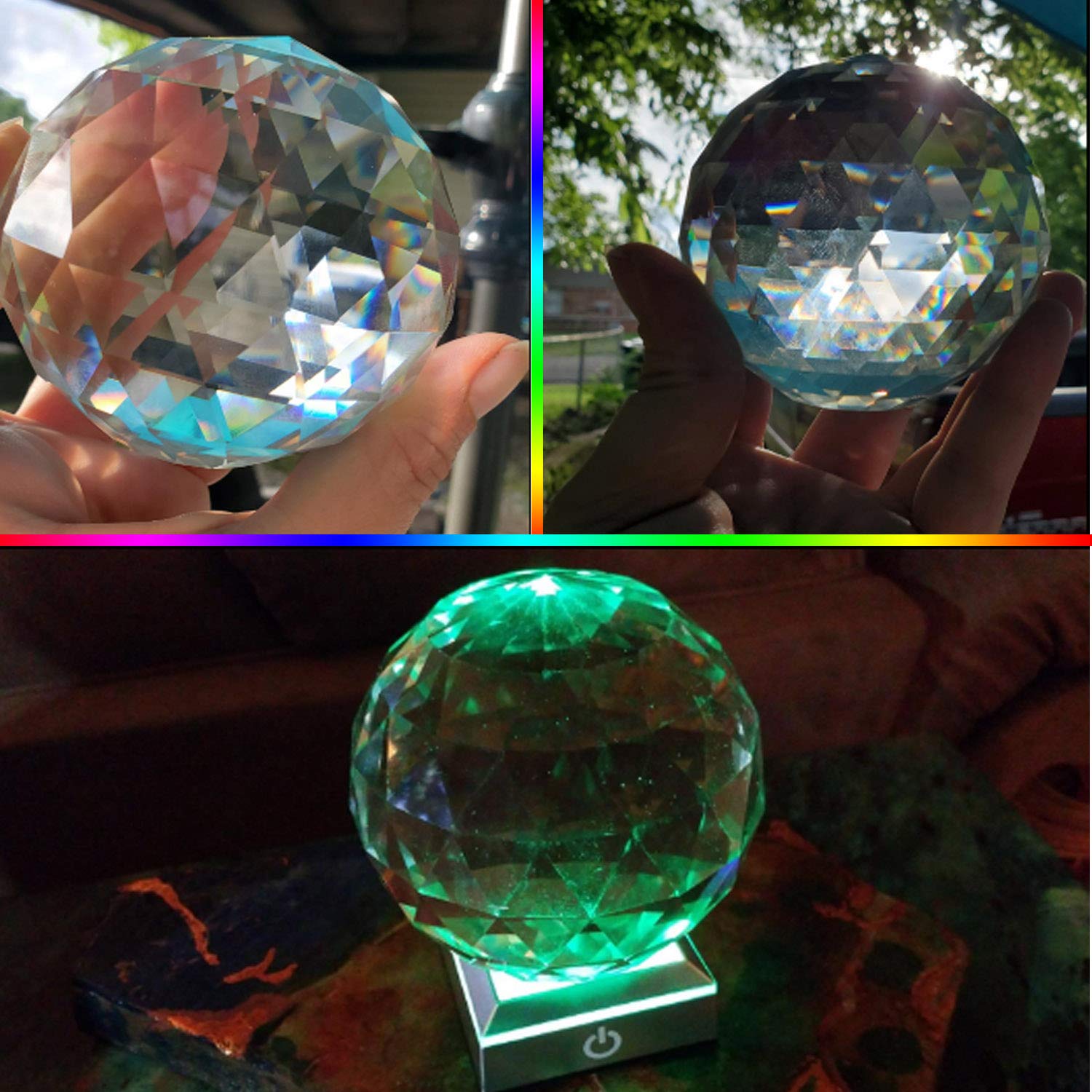 Crystal Ball Prism - 100mm (3.94 Inch) Clear Rainbow Maker Window Suncatcher for Home Decor, Feng Shui & Positive Energy - Perfect for Living Rooms, Bedrooms, Offices & Meditation Spaces