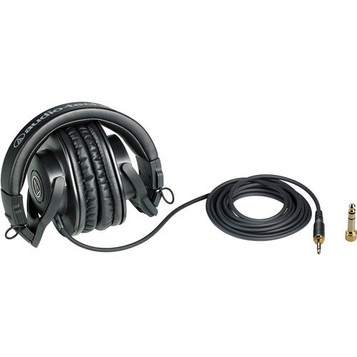 Audio Technica ATH-M30x Professional Studio Monitor Headphones - Closed Back, High-Quality Sound Isolation - Perfect for Recording, Mixing & Podcasting (Black)