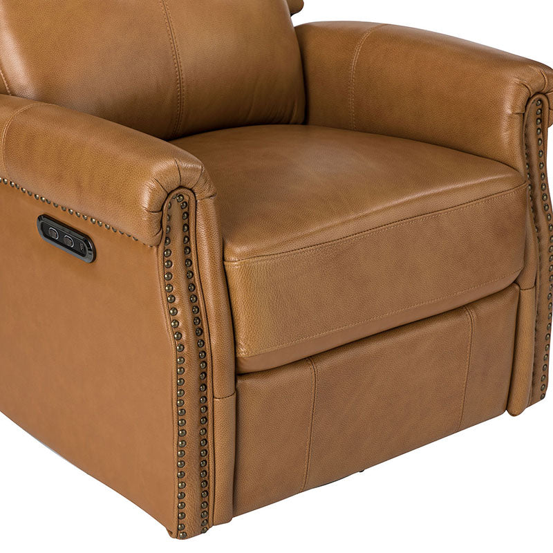 Kaietan Genuine Leather Power Rocking Recliner Chair - Adjustable Electric Massage Recliner Sofa for Living Room, Home Theater & Office Relaxation
