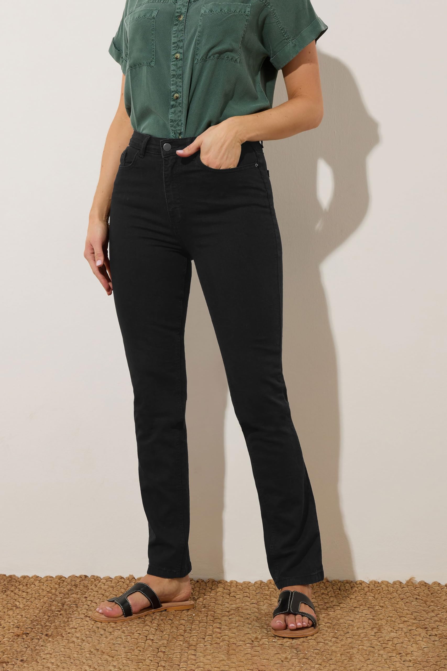 LTS Tall Mia Stretch Slim Leg Jeans for Women - Black High Waist Skinny Jeans for Tall Women | Perfect for Work, Casual Wear & Night Out