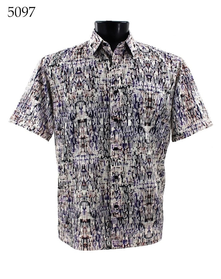 Bassiri Men's Casual Short Sleeve Shirt 5097 - Breathable Cotton Summer T-Shirt for Outdoor Activities, Travel & Everyday Wear