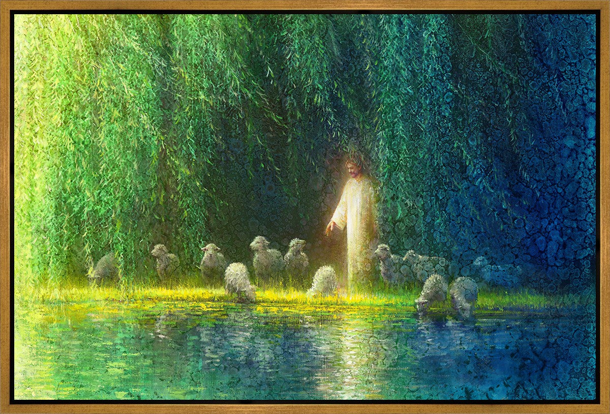 Among the Willows Gallery Wrap Canvas Art - Handmade Nature Landscape Painting for Home & Office Decor - Perfect for Living Room, Bedroom, or Office Wall Decor