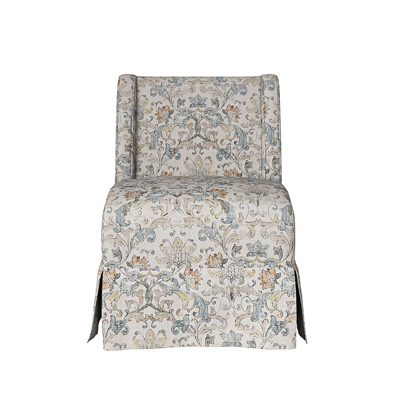 Ellmar Slipper Chair with Washable Slipcover & Solid Wood Legs - Comfortable Accent Chair for Living Room, Bedroom or Office - Perfect Reading Chair & Lounge Seat for Small Spaces