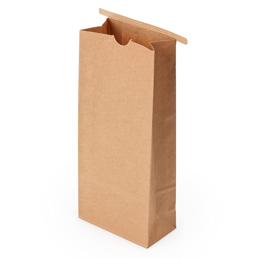 Bag Tek 1 LB Bakery Bags - 100 Disposable Kraft Paper Treat Bags with Built-In Tin Tie | Perfect for Coffee Beans, Donuts, Granola & Popcorn | Ideal for Bakeries, Cafes & Party Favors | Eco-Friendly Food Packaging