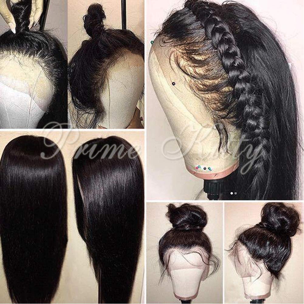 360 Lace Frontal Wigs with Baby Hair | 180% Density Brazilian Virgin Human Hair | Silky Straight Glueless Wig for Black Women | Pre Plucked 9A Fake Scalp Lace | 12 Inch Length | Perfect for Daily Wear, Parties & Special Occasions