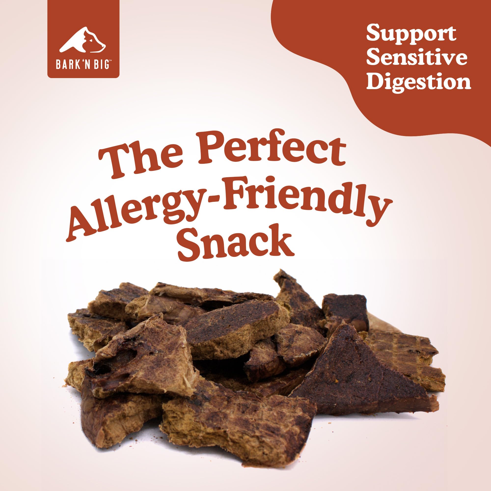 BARK'N BIG Bison Lung Dog Treats - Single Ingredient, High Protein, Low Fat, USA Made & Sourced - Dehydrated Bison Snacks for Sensitive Stomachs - 5 oz - Perfect for Training, Rewards & Digestive Health