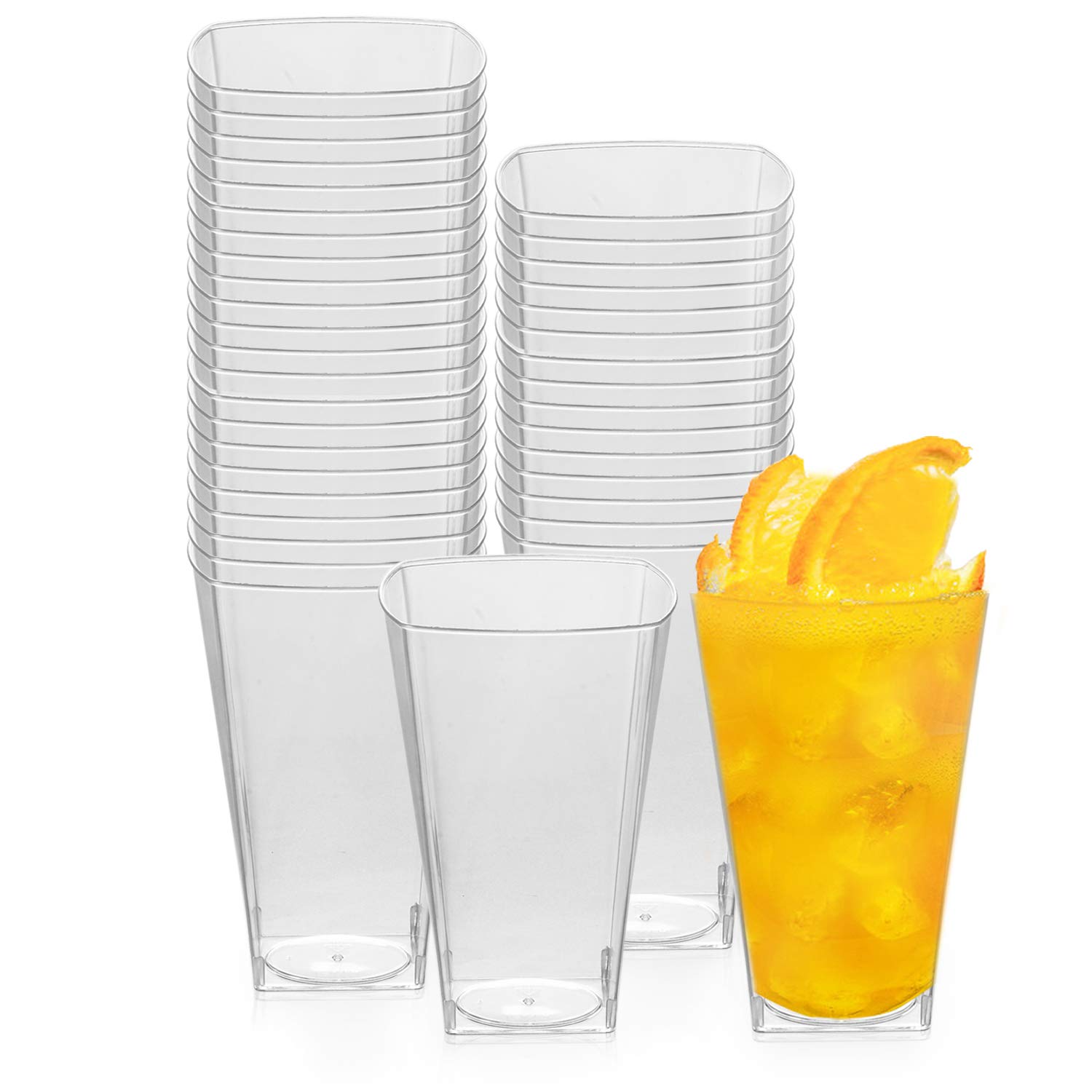 Disposable Clear Plastic Cups 10oz - 336 Pack Bulk Hard Plastic Tumblers for Parties, Cocktails, Punch & Beverages - Durable Drinking Glasses for Weddings, BBQs, Picnics & Office Events