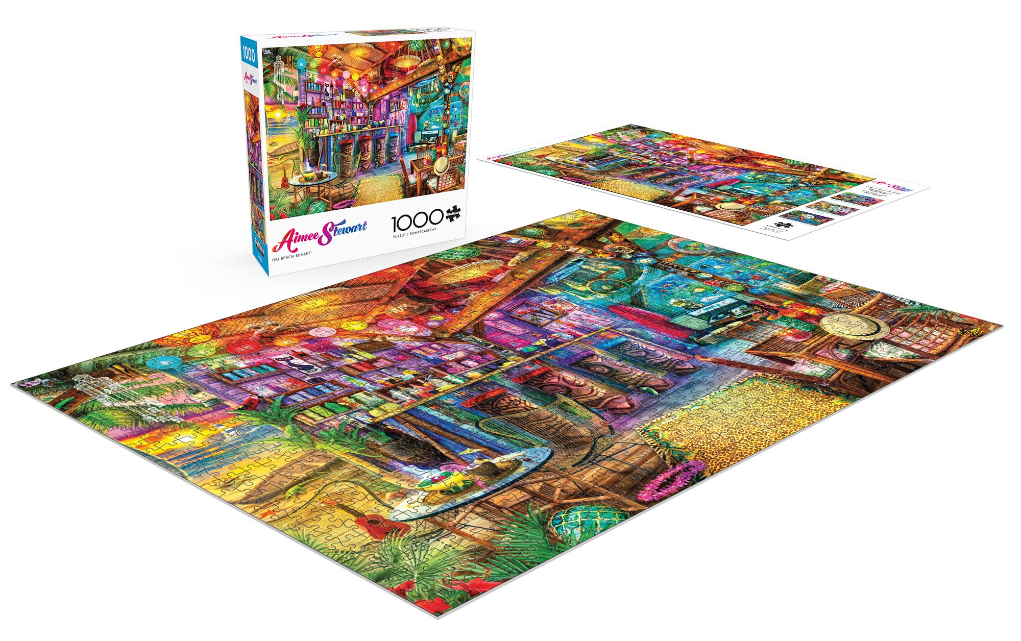 Buffalo Games 1000-Piece Tiki Beach Sunset Puzzle for Adults & Teens