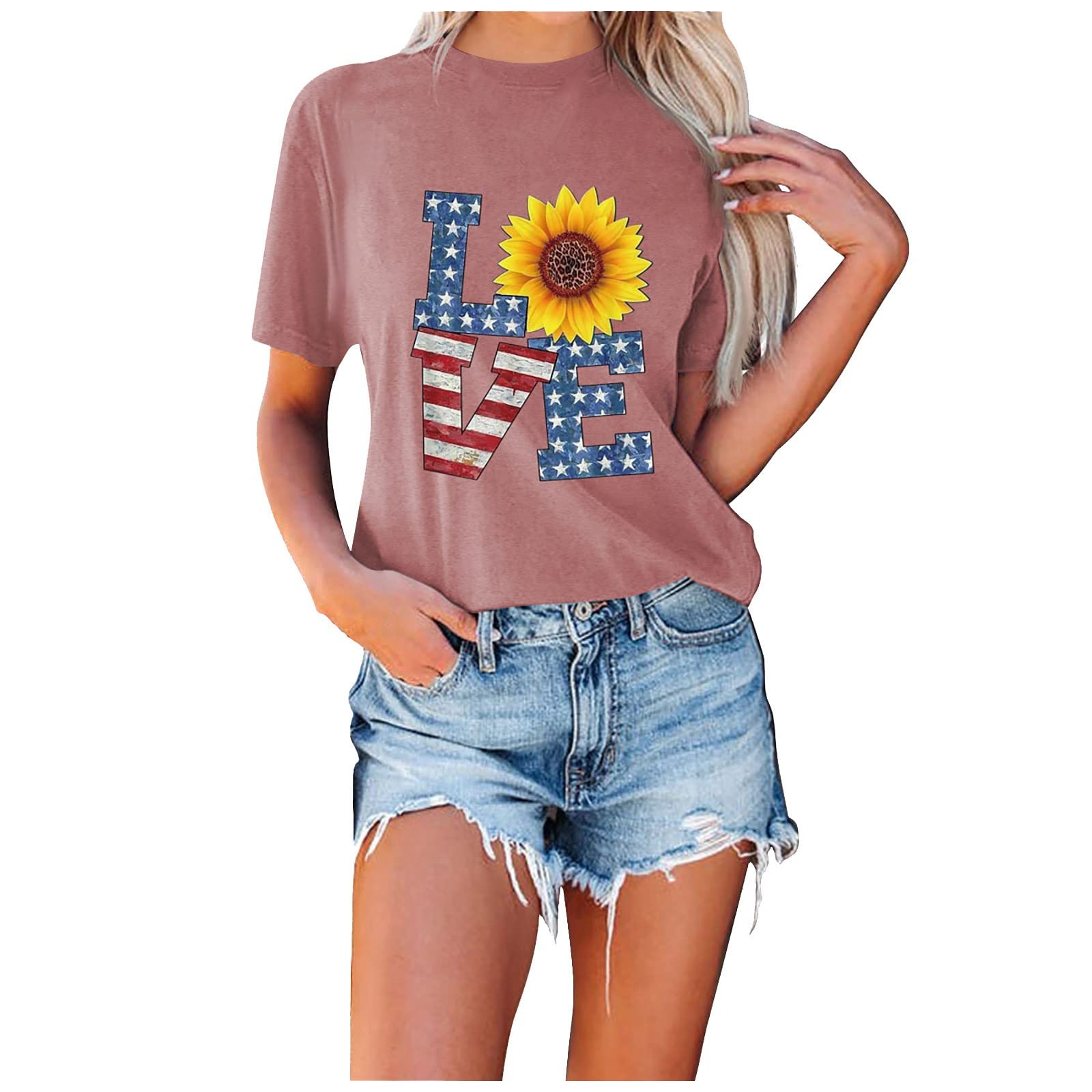 Women's Printed Round Neck Short Sleeve Blouse - Casual Loose Pullover Top with Corset Design - White Tank Tops for Women - Perfect for Summer Outfits, Beach Wear & Daily Fashion