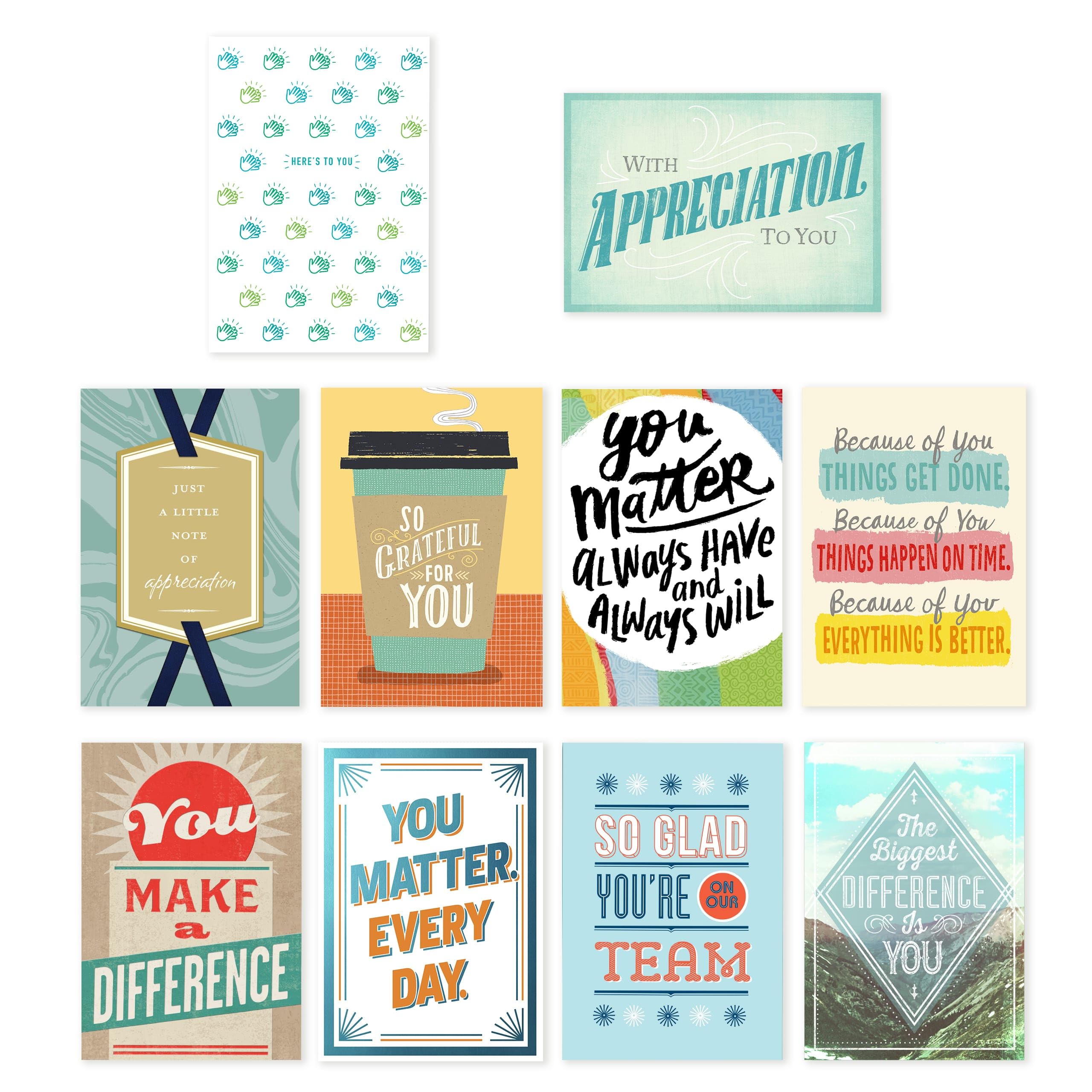 Hallmark Business Bulk 75 Pack Assorted Employee Appreciation Cards with Envelopes - 5x7 Thank You Cards for Coworkers, Staff & Team Recognition - Perfect for Office Appreciation Gifts, Employee Rewards & Workplace Motivation