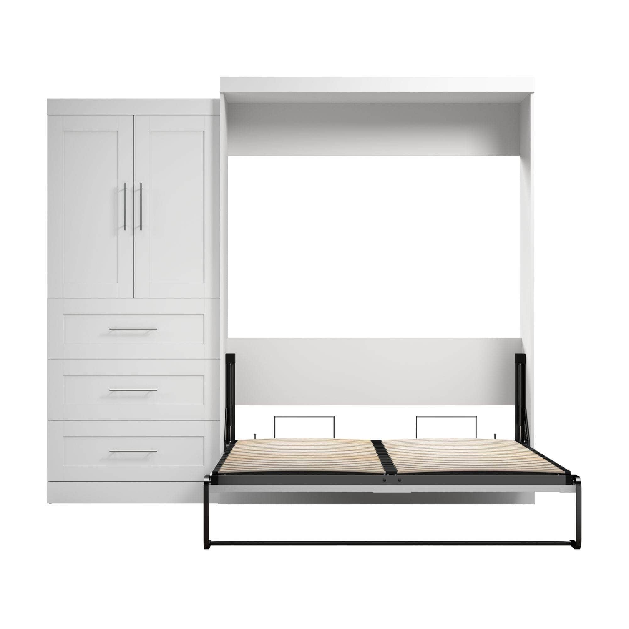 Pur Queen Murphy Wall Bed with Storage Drawers (101 Inch) - 4 Color Options | Space-Saving Wall Bed for Small Apartments, Guest Rooms & Home Offices