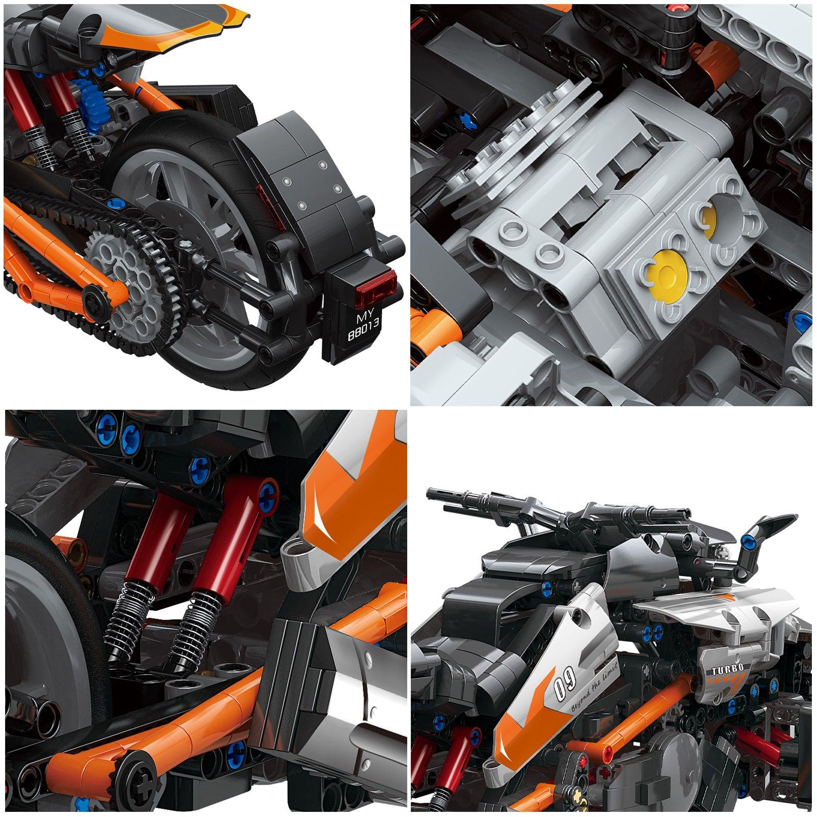 1228pcs Motorcycle Building Blocks Set for Adults & Kids - Creative DIY Toy for STEM Learning, Birthday Gifts & Home Decoration
