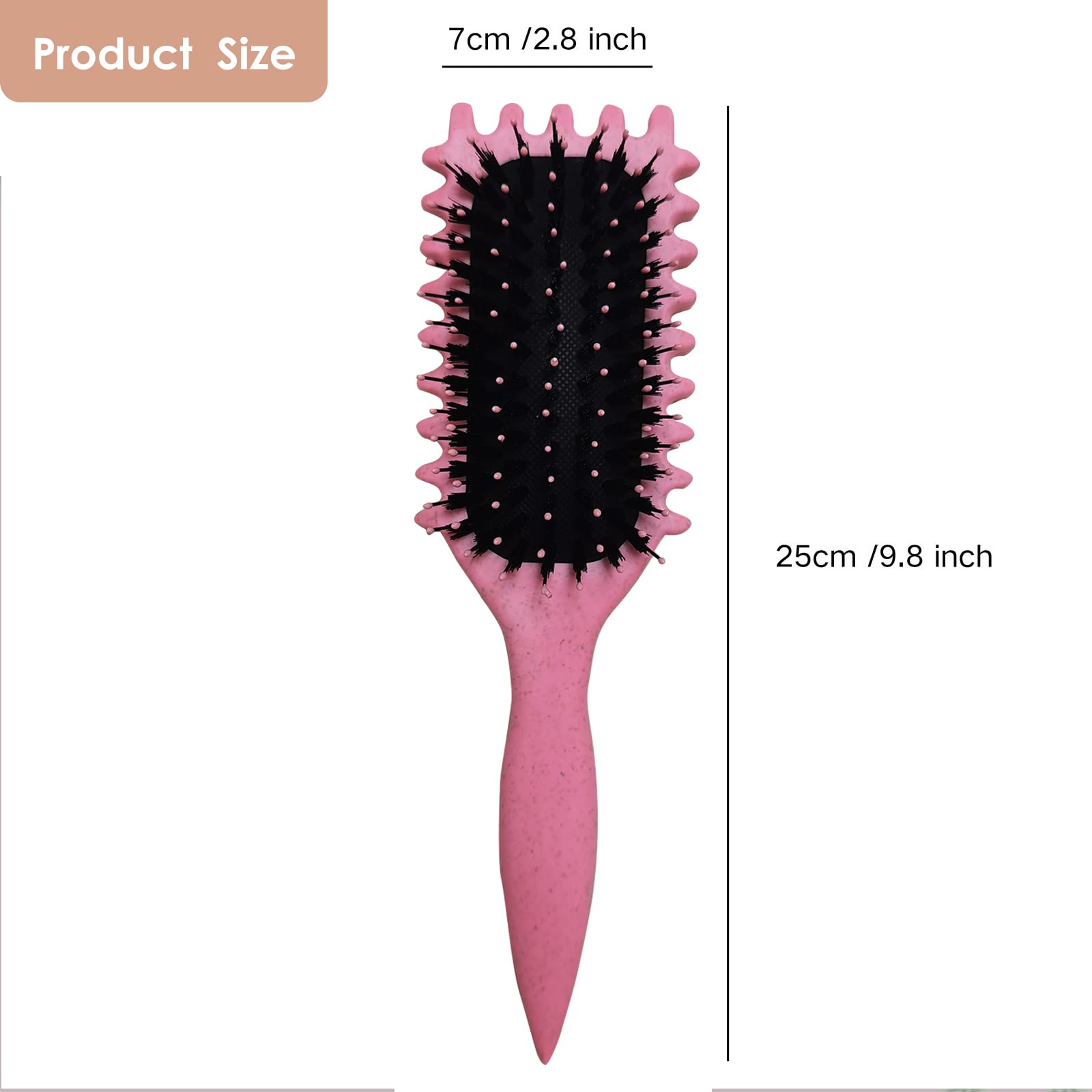 Curl Defining Hair Styling Brush for Women - Professional Curling Wand & Styler for Perfect Beach Waves & Natural Curls - Ideal for Home Use, Travel & Salon Styling