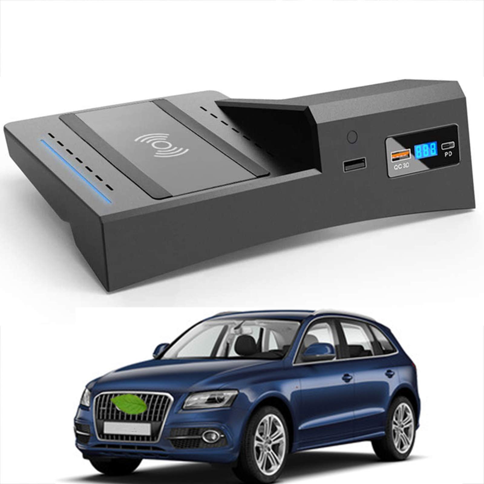 15W Qi Wireless Car Charger for iPhone 12/11/XS/XR/X - Fast Charging Phone Holder Compatible with Audi Q5 SQ5 2021 - Perfect for Road Trips & Daily Commutes