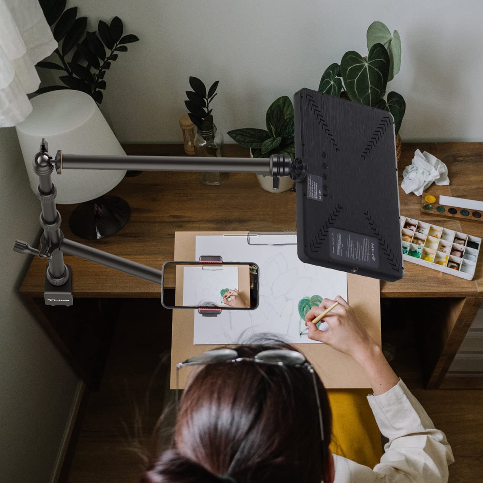 VIJIM LS11 Camera Desk Mount with Auxiliary Holding Arm + ULANZI Flexible Desk Mount Stand - Perfect for Live Streaming, Vlogging & Video Conferencing